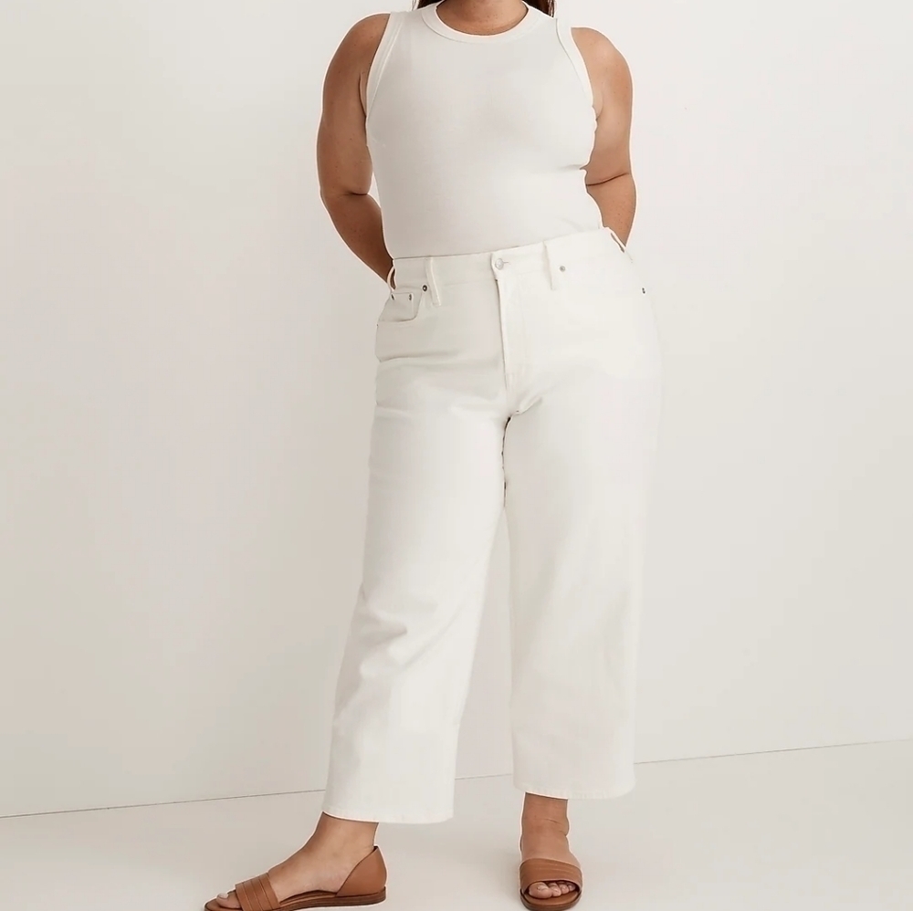 NWT Madewell Women Perfect Vintage Wide Leg Crop Jeans Size 33P